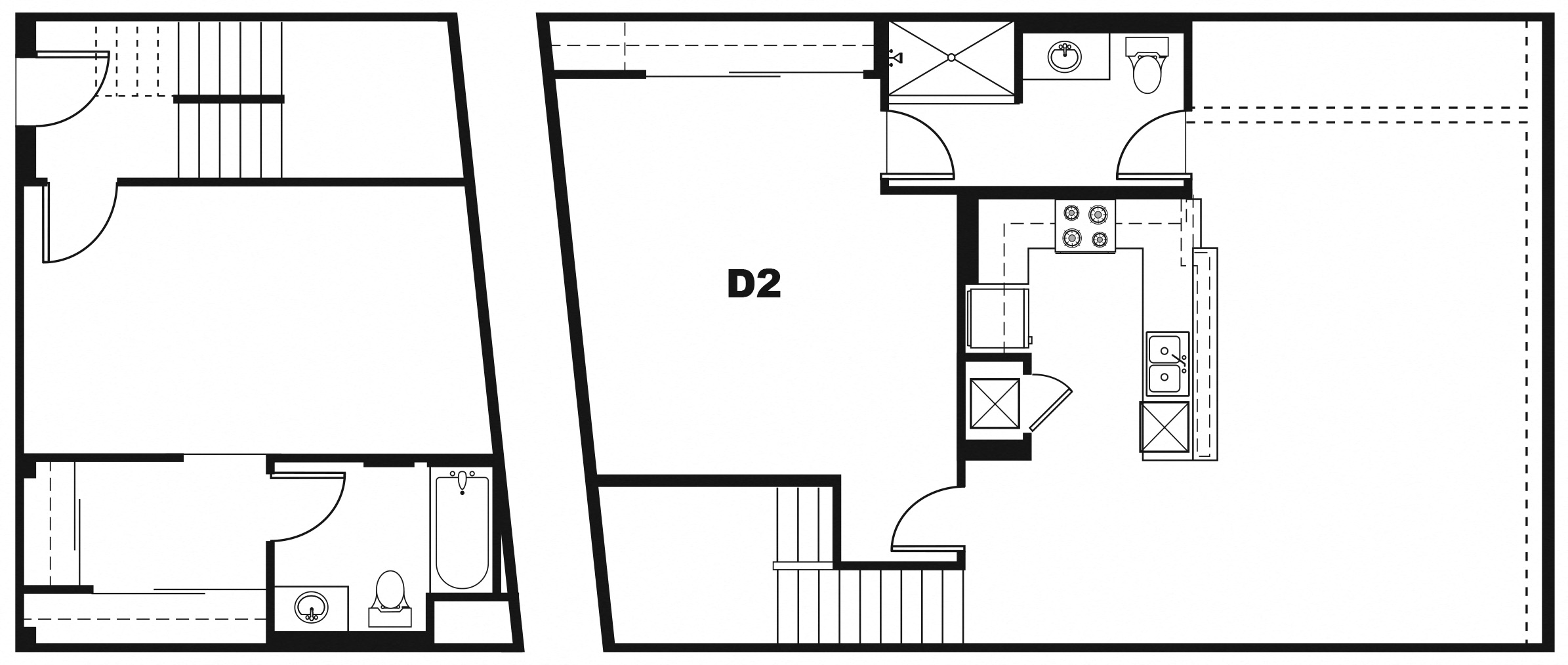 Floor plan for 2 beds, 2 baths, 1422 sqft